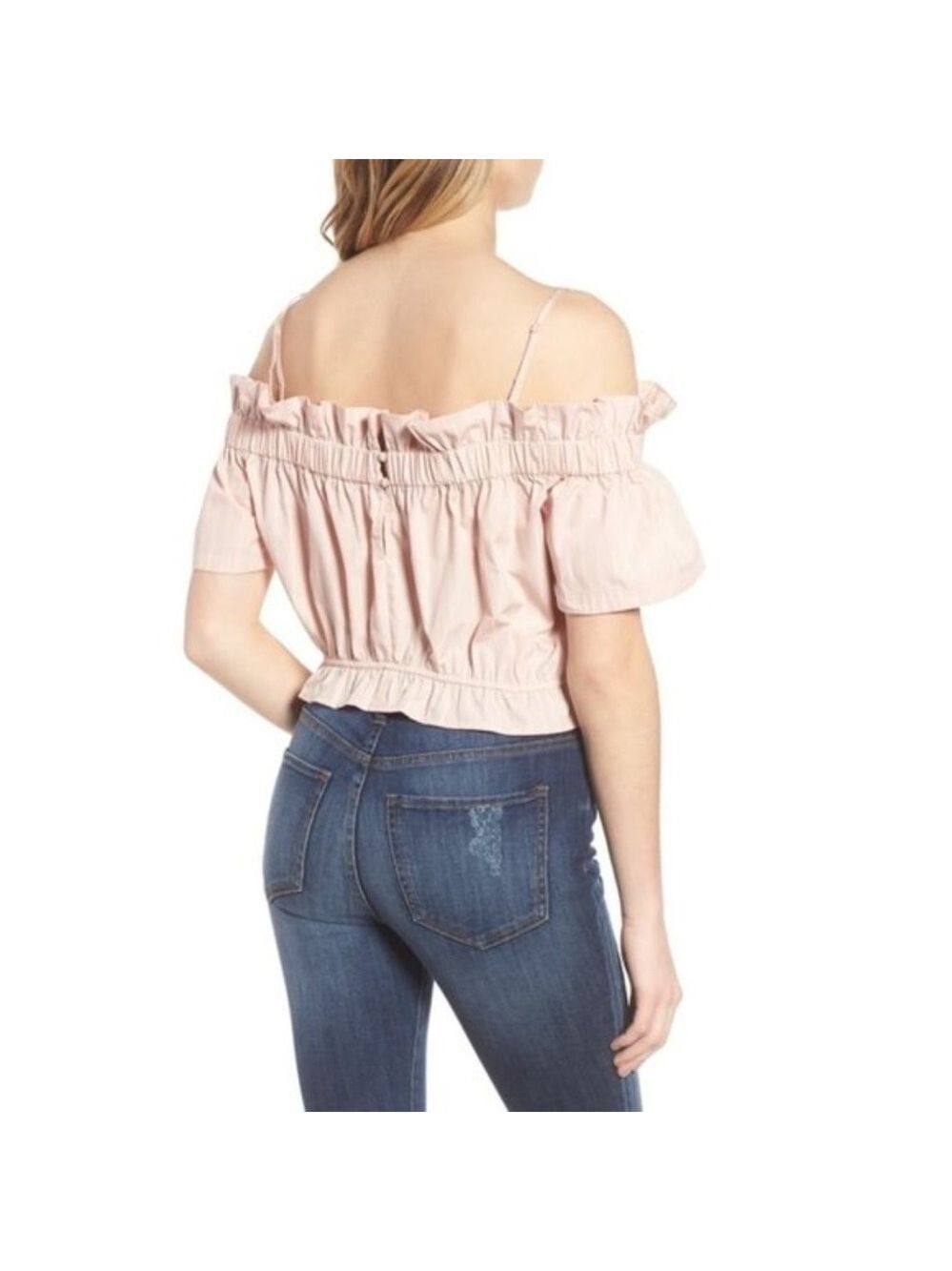 BP. Cold Shoulder Ruffle Trim Top - Picture 5 of 7